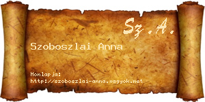Szoboszlai Anna névjegykártya