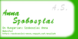 anna szoboszlai business card